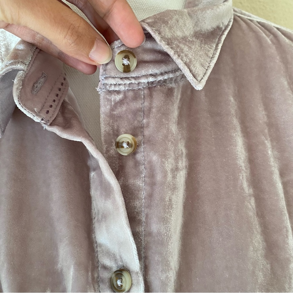 Pilcro Anthropologie Velvet Button Down Shirt - Picture 2 of 6